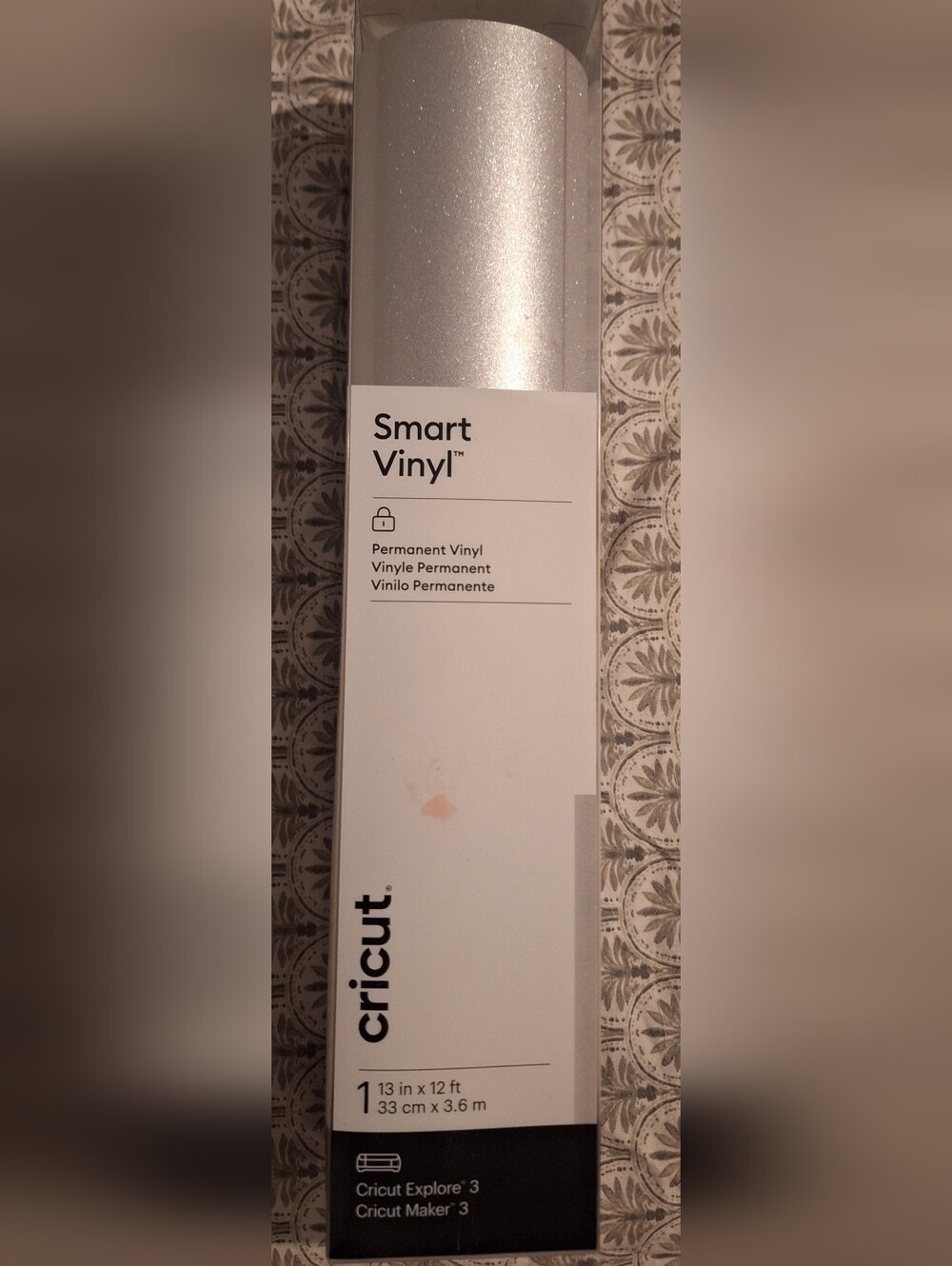 Cricut Silver Shimmer Permanent Vinyl NIB 13"x12 Feet Smart Vinyl Roll
